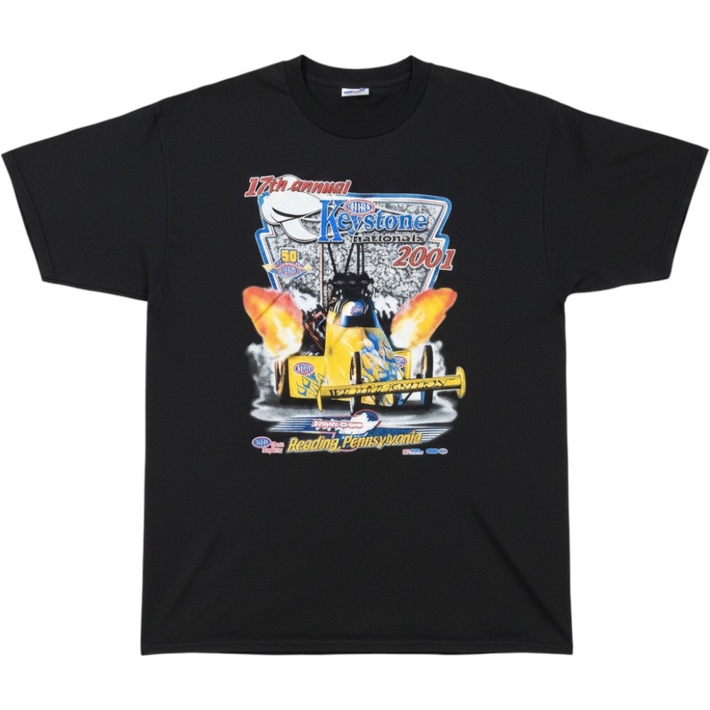 Vintage Jerzees NHRA Keystone Nationals 2001 T-Shirt Mens Large Black Racing Tee